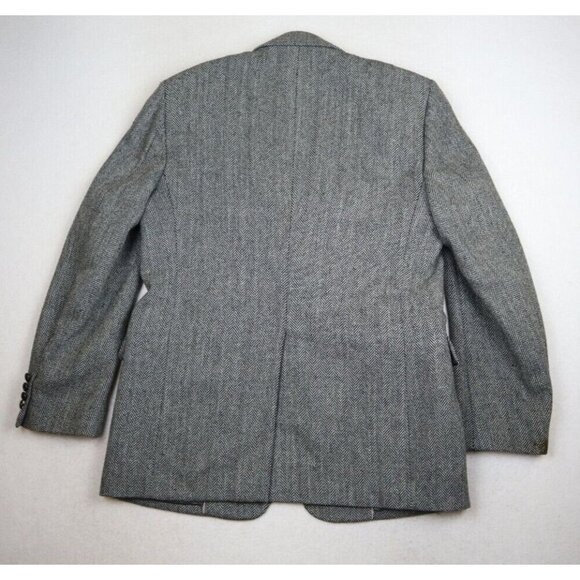 OAKTON - VINTAGE MEN'S GRAY HERRINGBONE BLAZER JACKET SPORT COAT - SIZE 42R - Picture 10 of 13